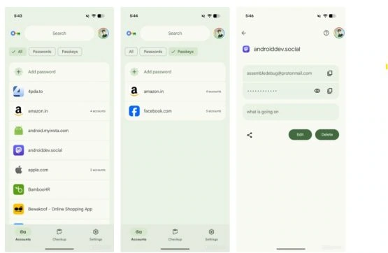 Google paroles pārvaldnieka materiāls 3 izteiksmīgs dizains