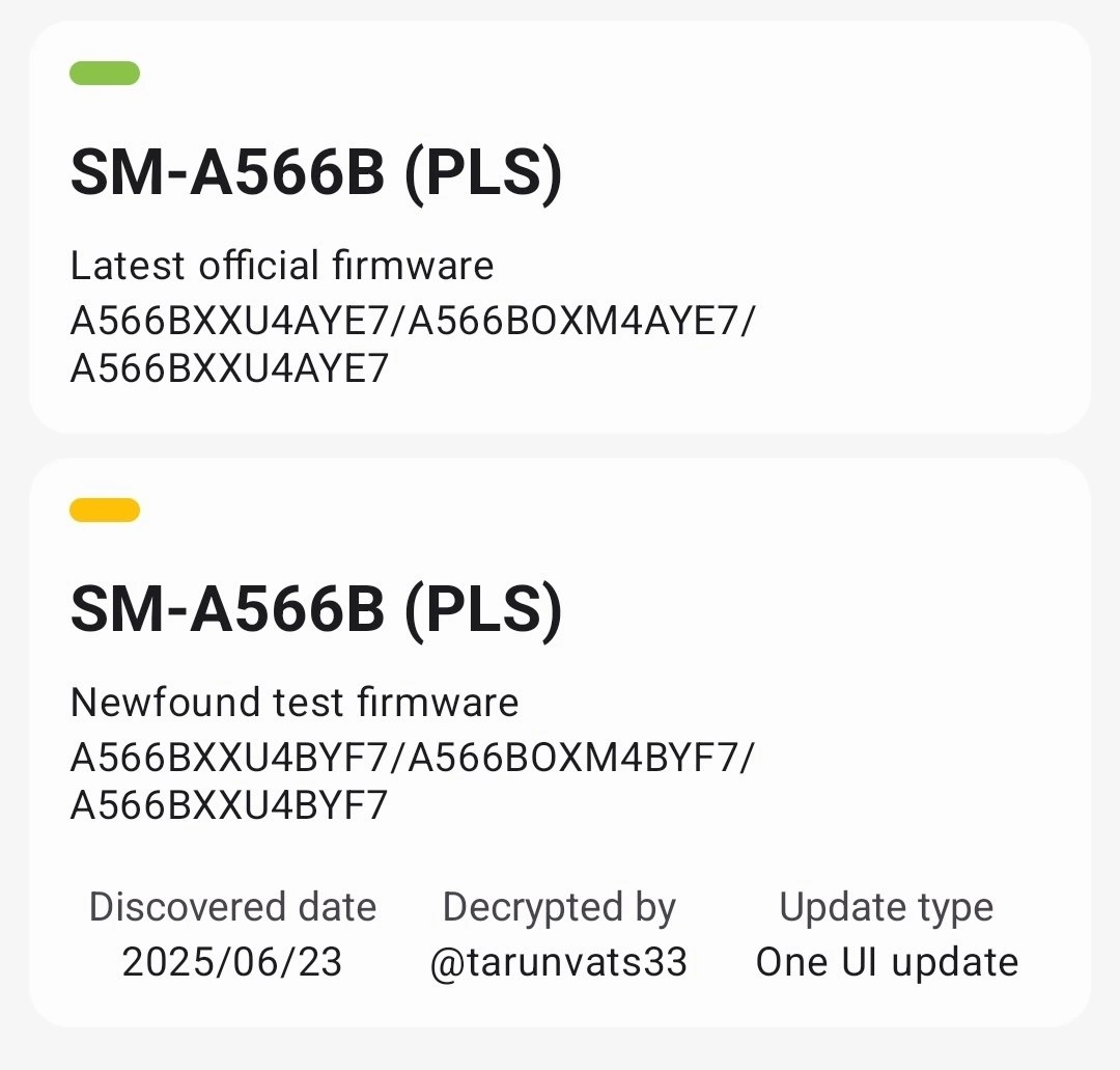 Galaxy A56 Android 16 One UI 8 pārbaude