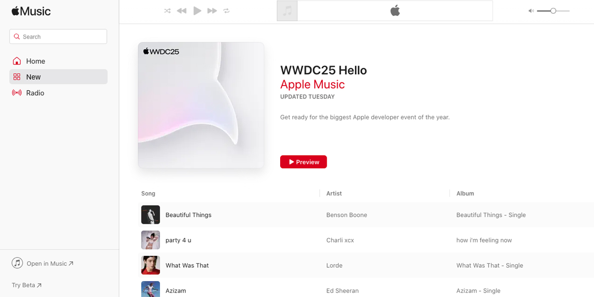 Playlist WWDC 2025