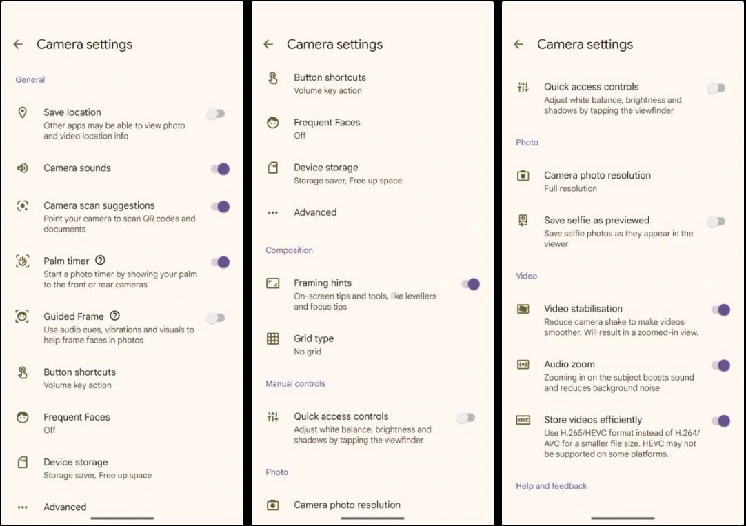 Google pikseļu kameras pašreizējā lietotāja saskarne