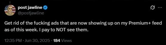 X premium+ parādot reklāmas 3