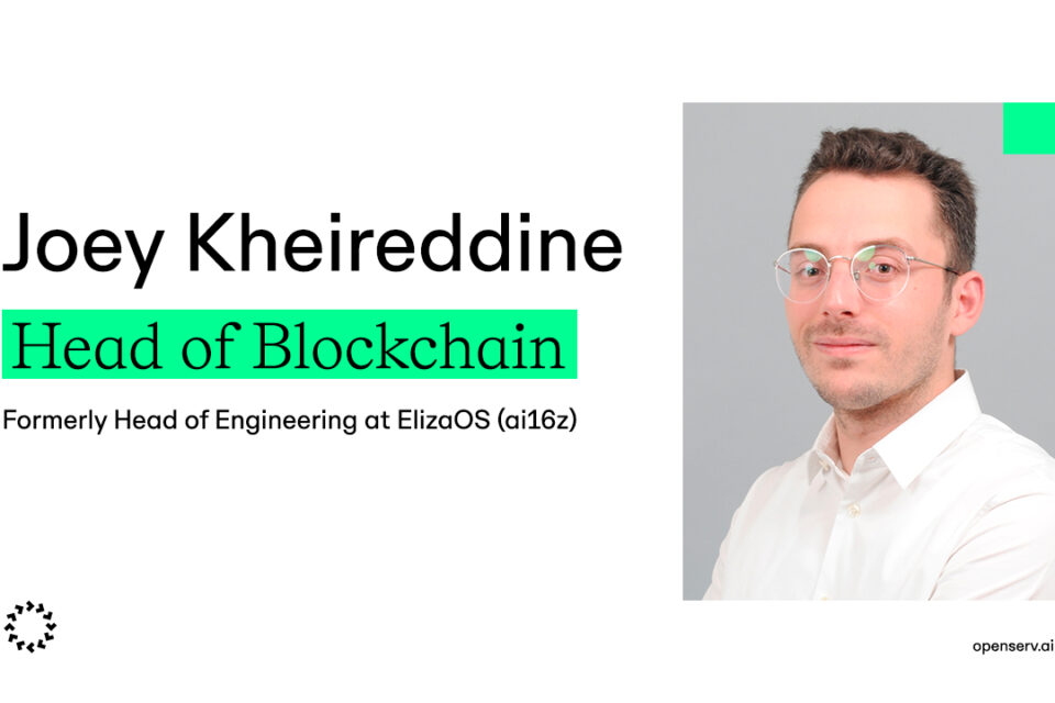 Openserv vārdi Joey Kheireddine Blockchain vadītāja, pievienojoties Eliza Labs (agrāk AI16Z)