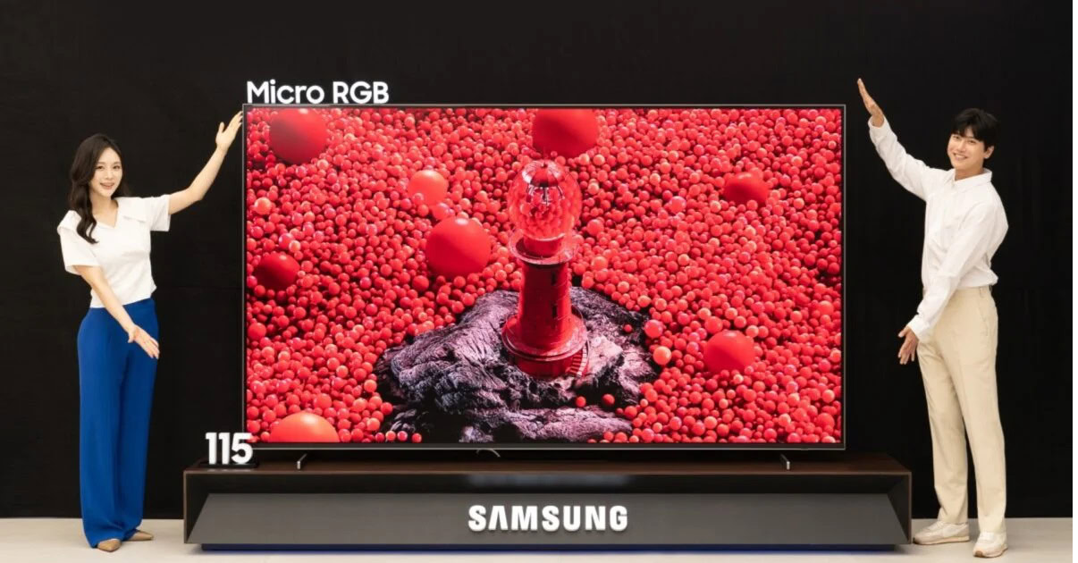 Samsung pirmizrāde Micro RGB displeja tehnoloģija masīvā 115 collu televizorā