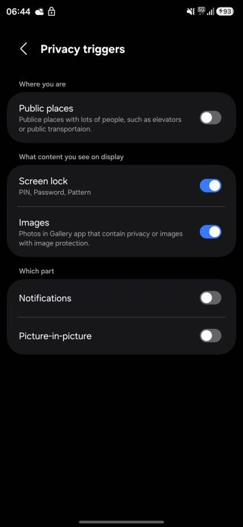 Samsung privātuma displeja ekrānuzņēmumu noplūde 2