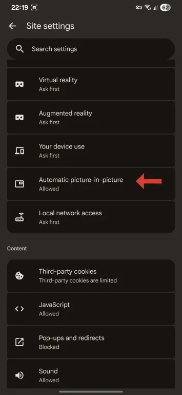 Google Chrome Android automātiskā bilde attēlā noplūde 2