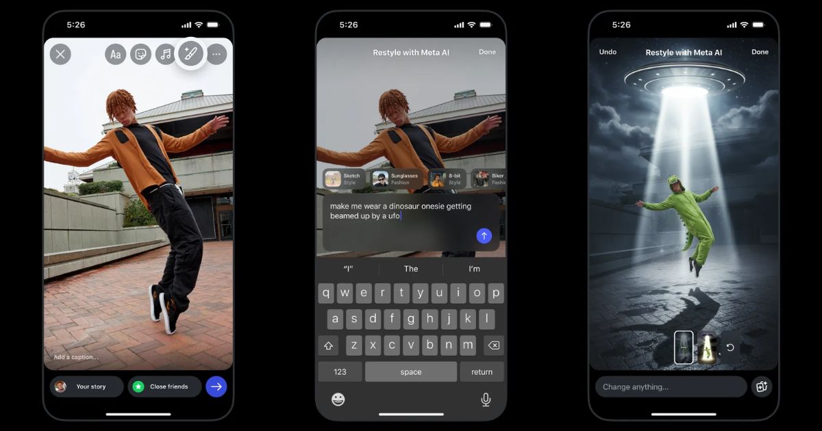 Instagram debitē jaunus AI rediģēšanas rīkus, lai palīdzētu jums pārveidot savus stāstus