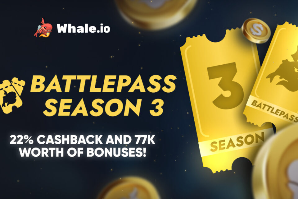 Whale.io uzsāk BattlePass 3. sezonu, kurā ir 77 000 USD kripto kazino balvas