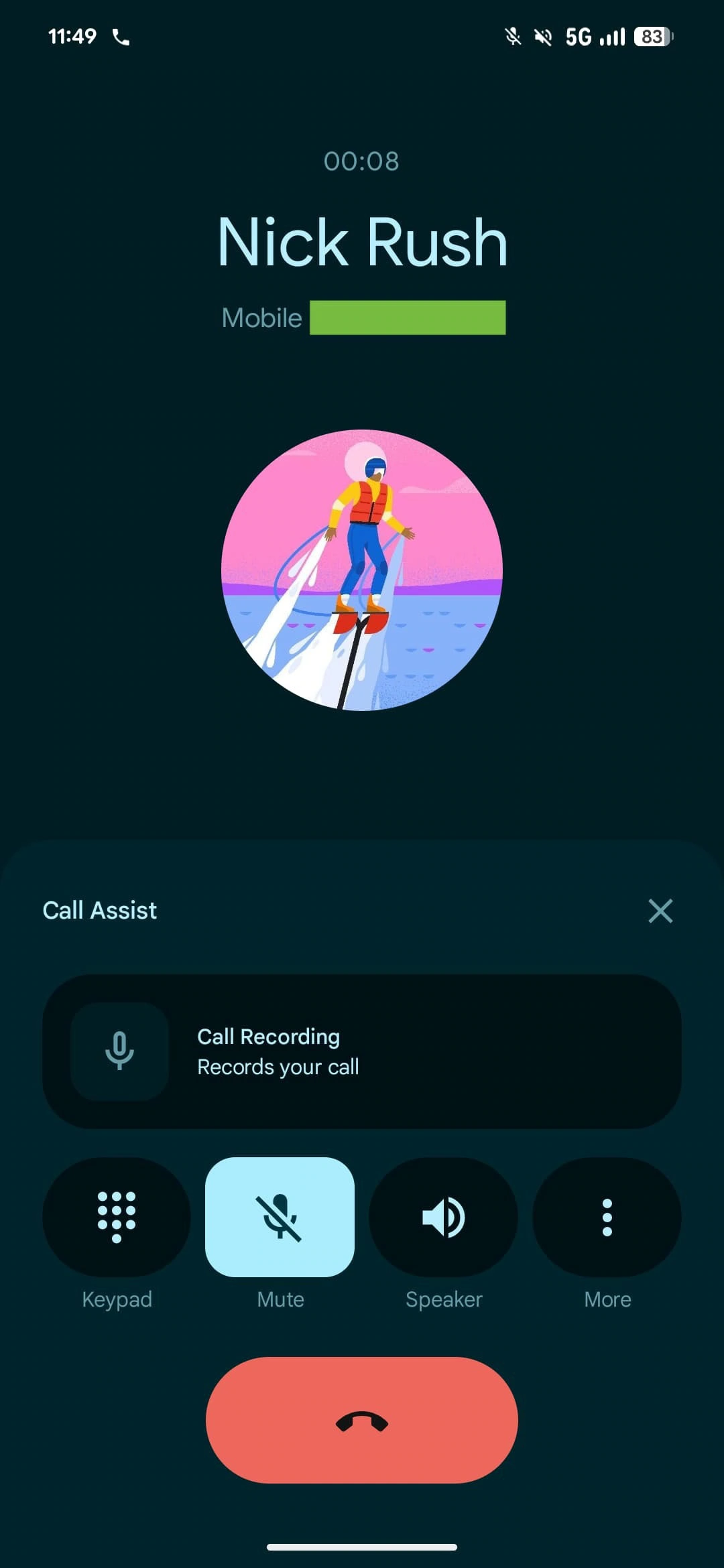 Tālruņa lietotnes zvanu ierakstīšanas poga