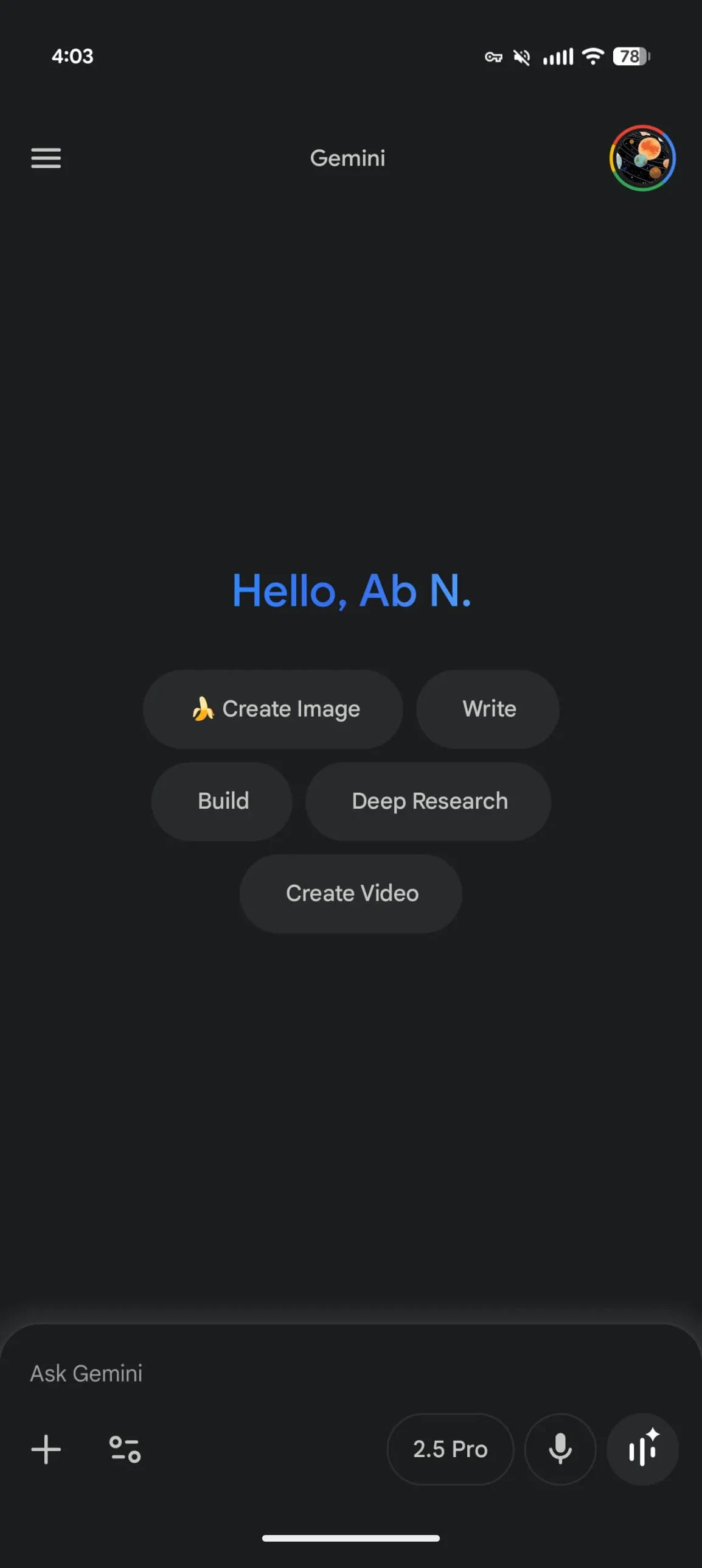 Gemini mājaslapa 2025. gada septembris tumšs