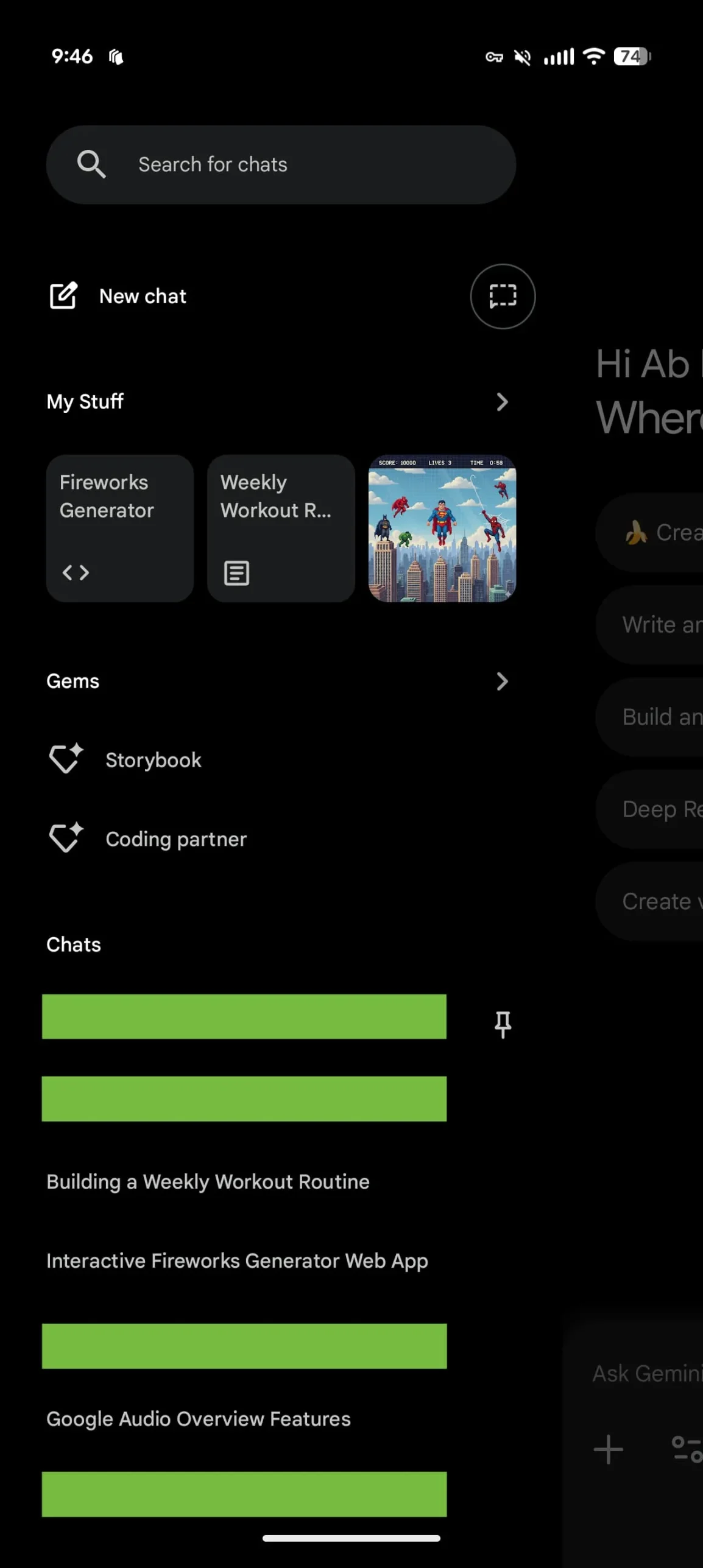 Gemini lietotne My Stuff 1
