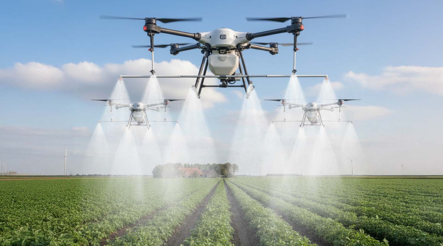 Nīderlandes dronu operators pirmais, kurš saņēma apstiprinājumu trīs lauksaimniecības bezpilota lidaparātu vienlaicīgai lietošanai