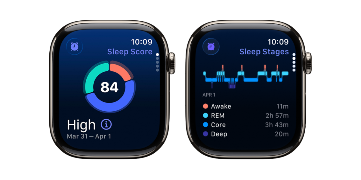 Monitorización de sueño con puntuación en watchOS 26