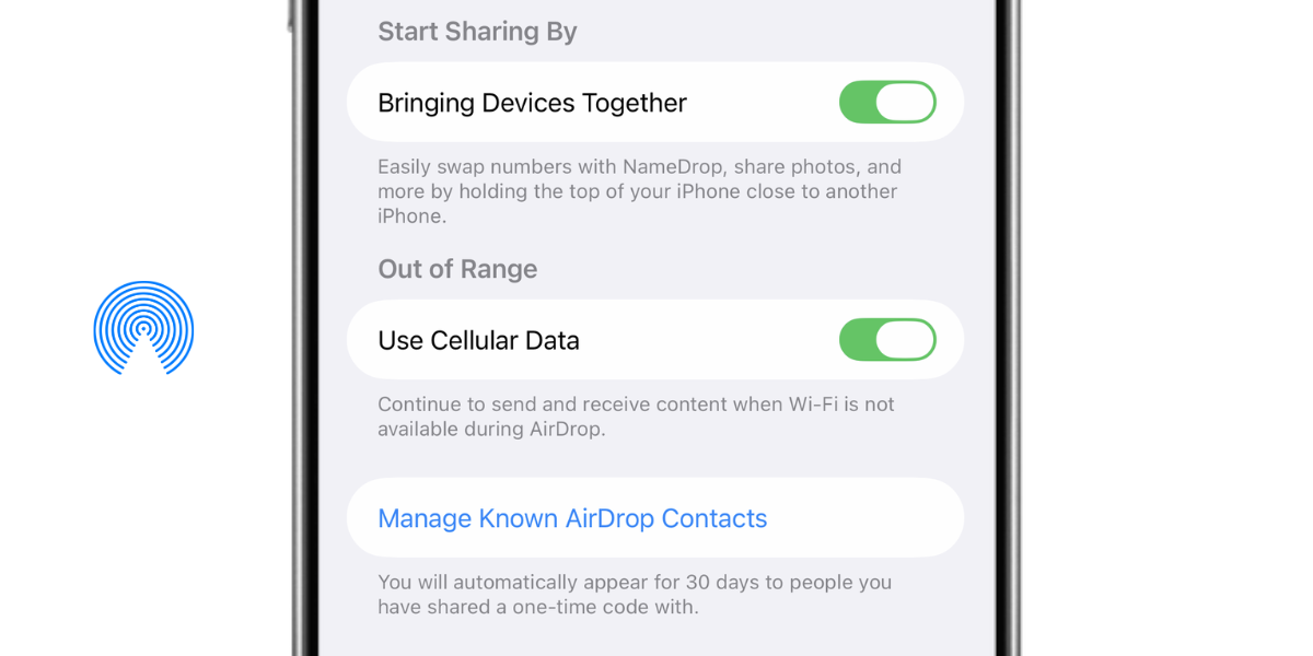 AirDrop para no contactos
