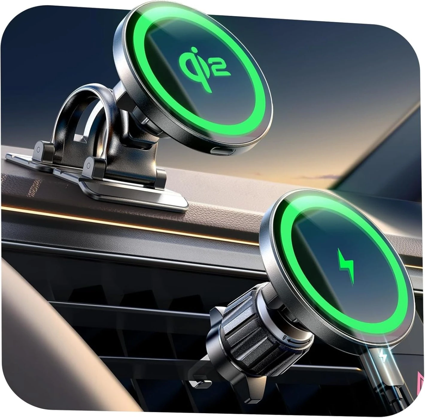 LISEN Qi2 magnētiskais automašīnas lādētājs