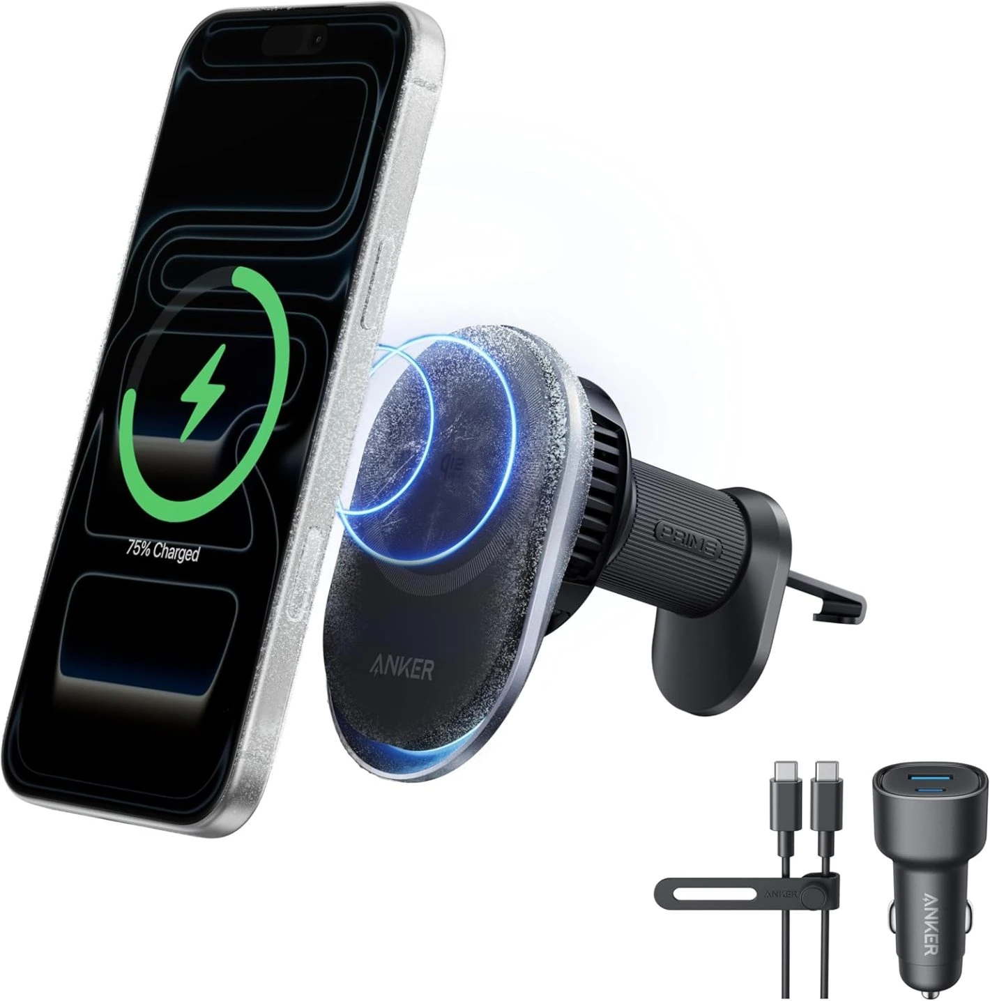 Anker MagGo bezvadu automašīnas lādētājs (Qi2 sertificēts)