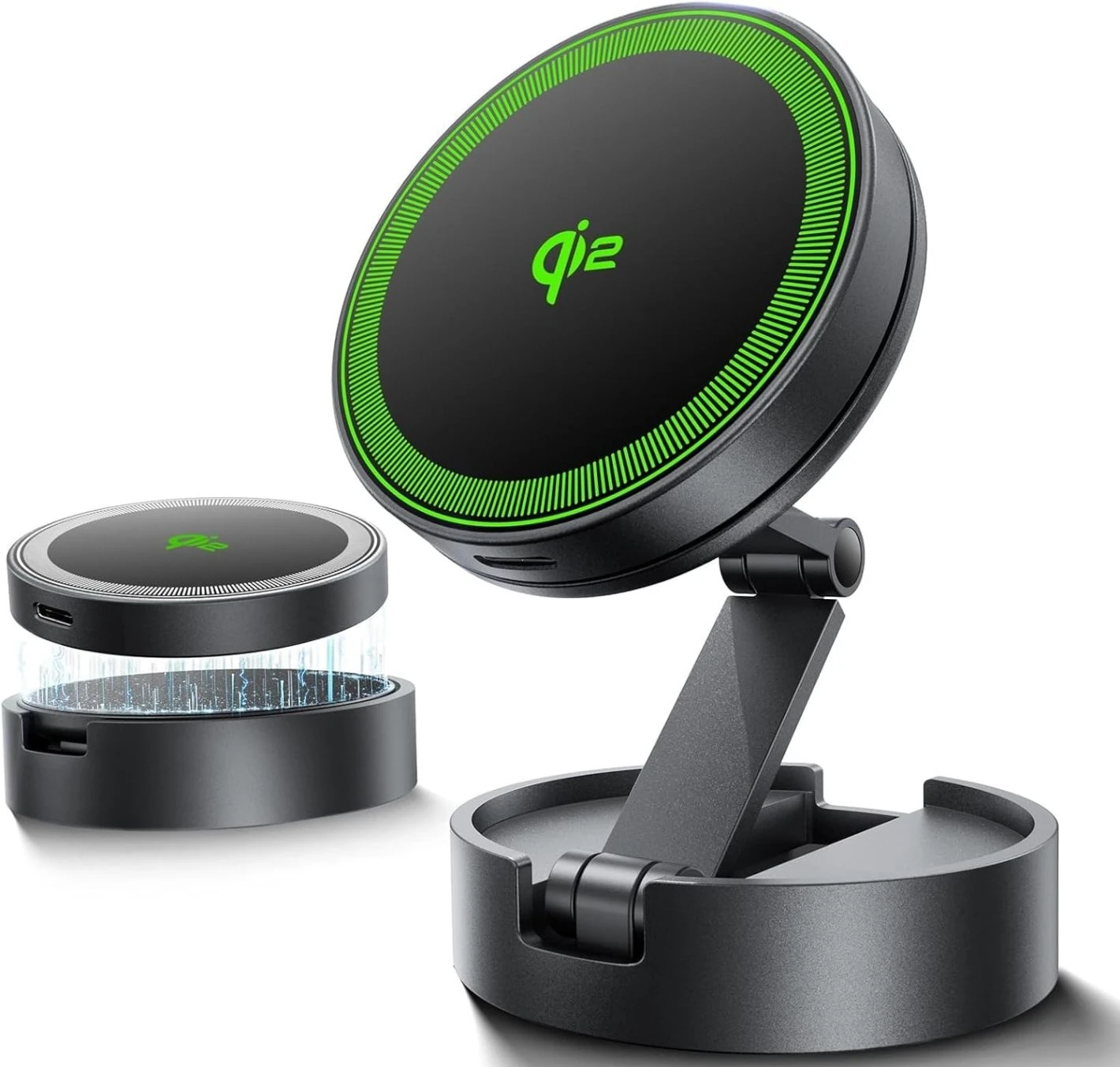 THREEKEY Qi2 sertificēts MagSafe automašīnas stiprinājuma lādētājs