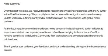 OnePlus AI cenzūras kļūda 1