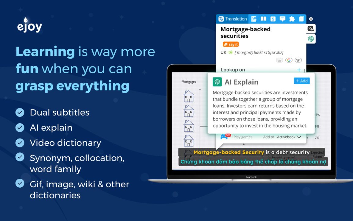 eJOY AI vārdnīcas labākais Chrome paplašinājums 2025 1