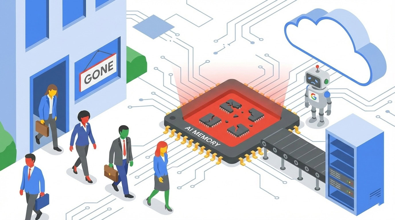 Google atlaiž vadītājus pēc tam, kad nav izdevies nodrošināt AI atmiņas mikroshēmas trūkuma dēļ