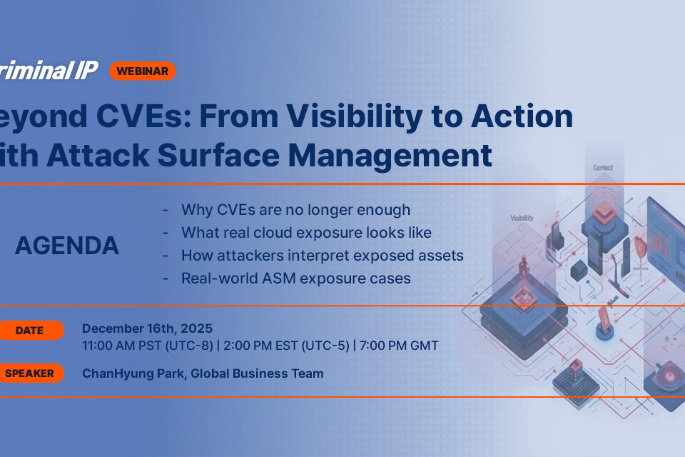 Noziedzīga IP līdz rīkotāja vebināram: ārpus CVE — no redzamības līdz darbībai ar ASM