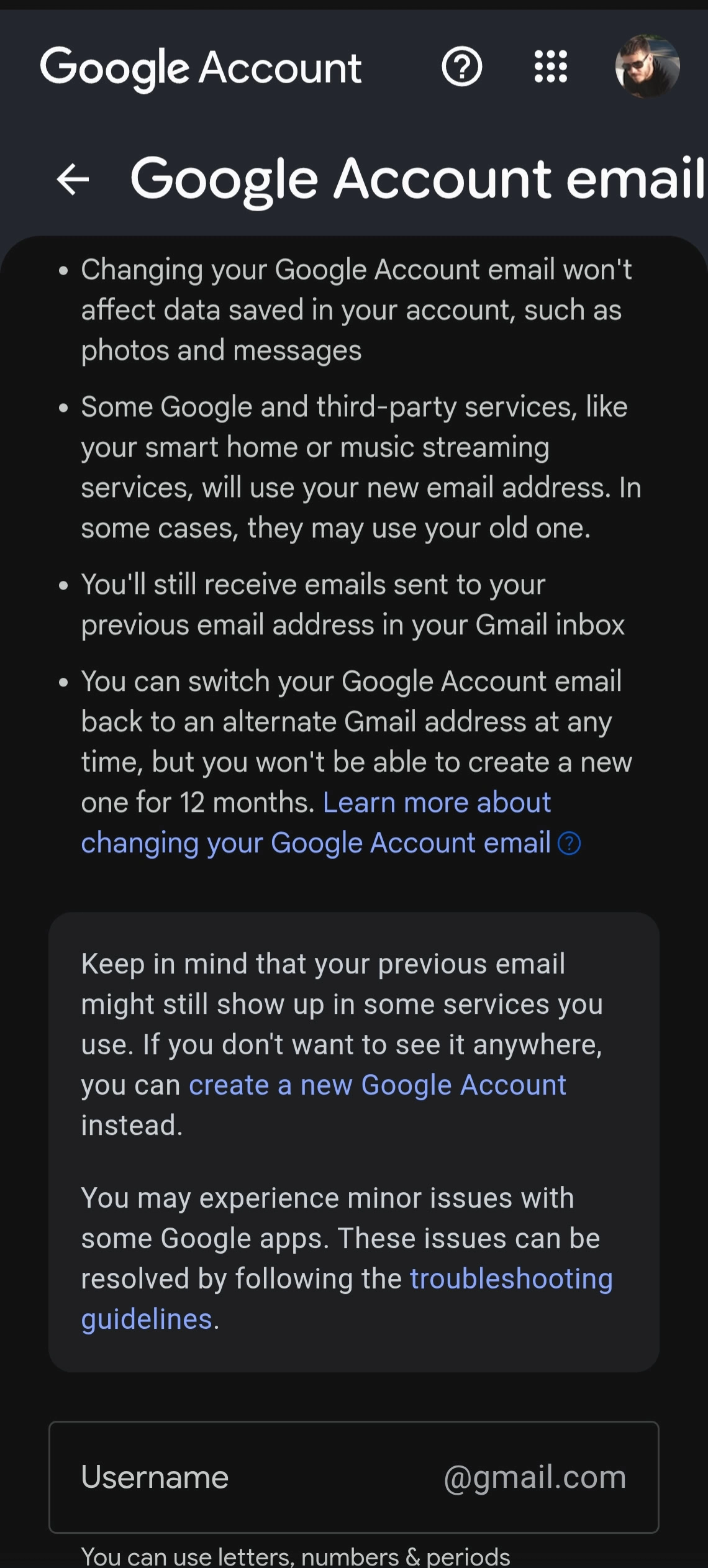 Mainiet Gmail lietotājvārda adresi 2