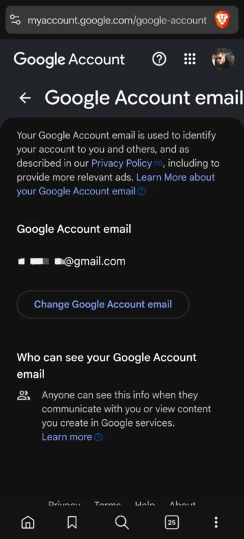 Gmail lietotājvārda adreses maiņa 1