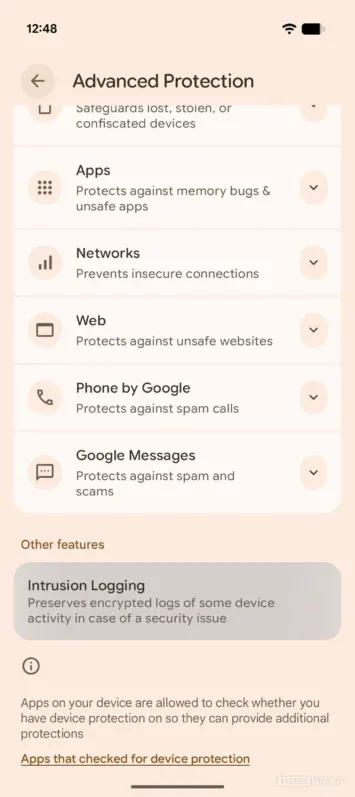 Android 16 ielaušanās reģistrēšana
