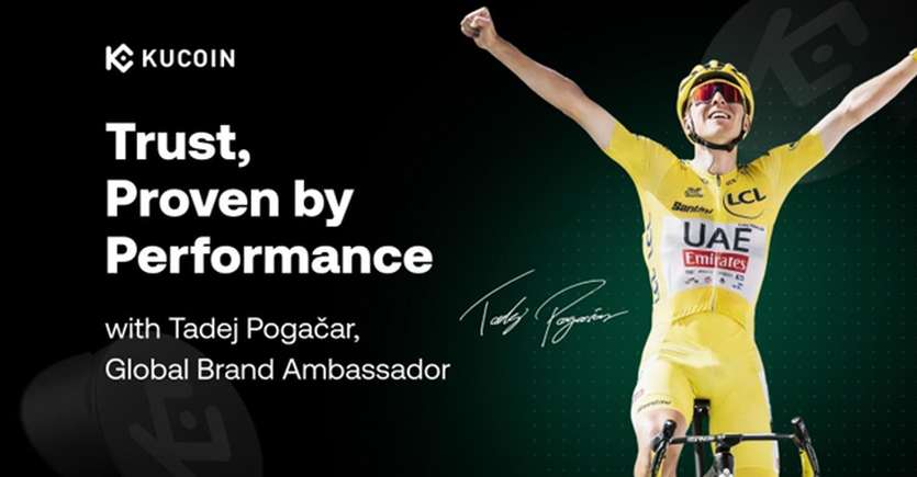 KuCoin sadarbojas ar Tour de France čempionu Tadeju Pogačaru, lai veicinātu uzticēšanos un veiktspēju kriptovalūtā