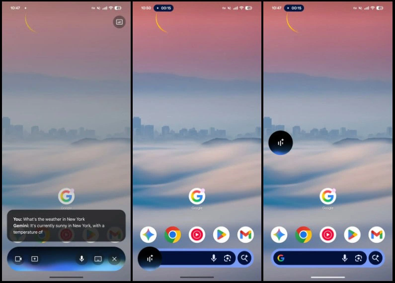 Gemini Live peldošās tabletes lietotāja interfeisa pārveidošana 1