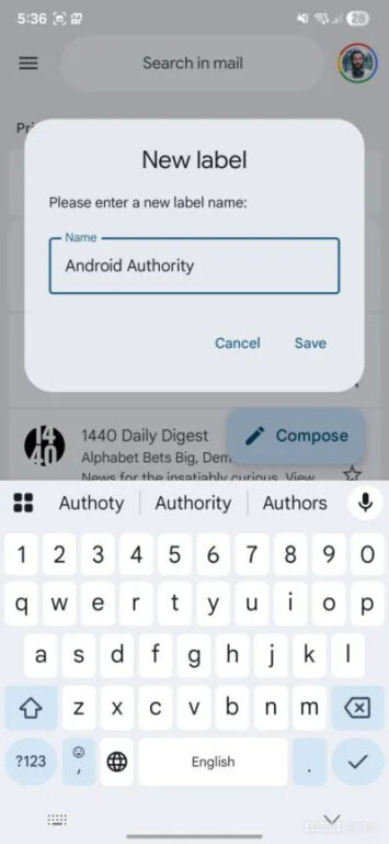 Gmail izveidot etiķeti
