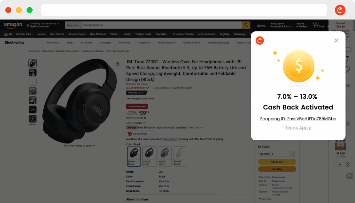 Coupert naudas atmaksas balvas