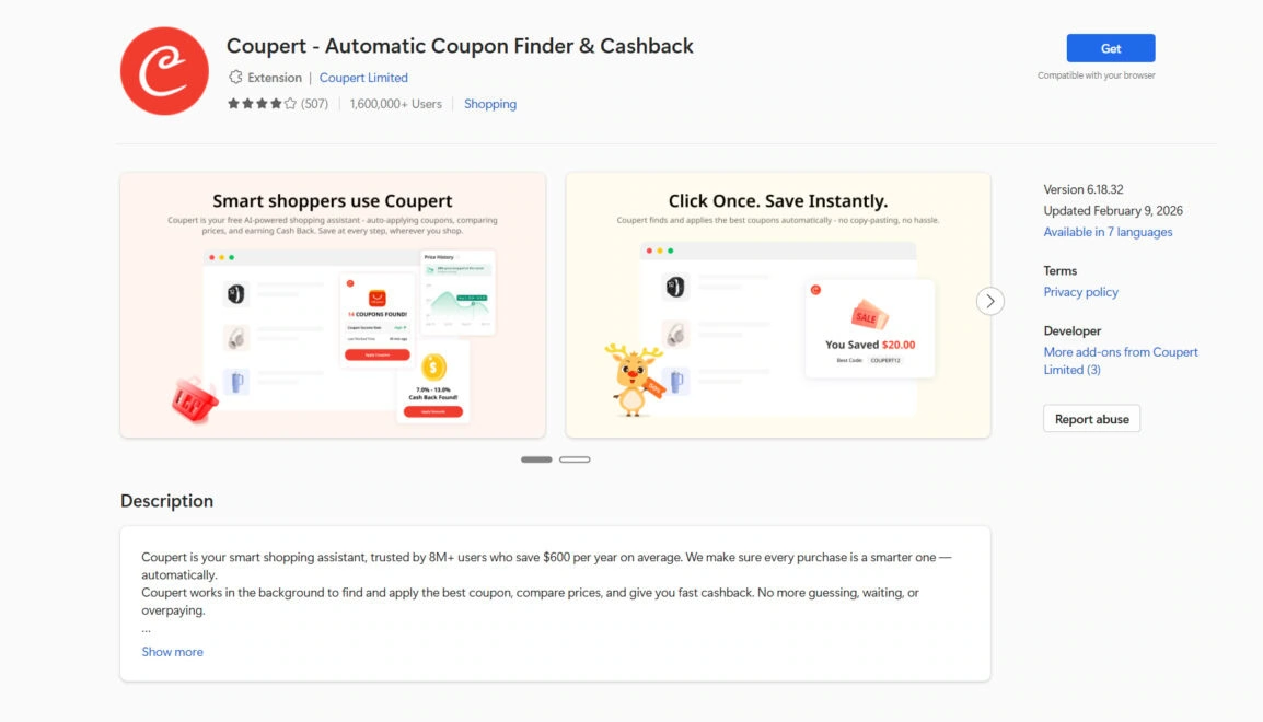 Coupert uzstādīšanas lapa