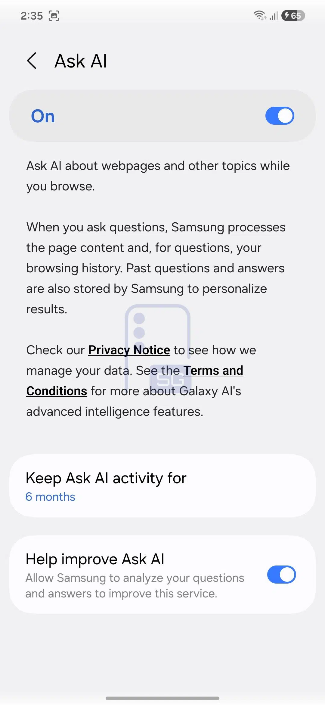 One UI 9 Ask AI funkcija Samsung interneta pārlūkprogrammas lietotne 3