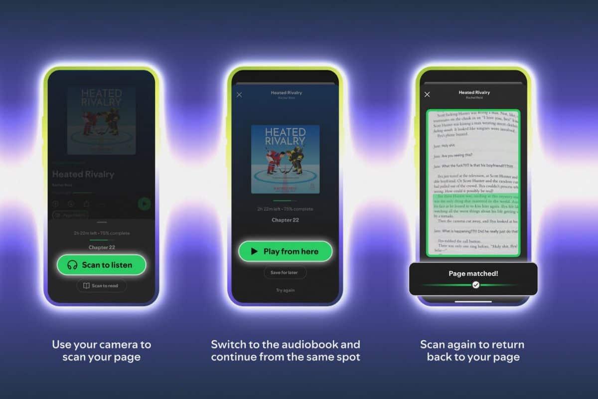 Spotify Page Match: šādi tiek sinhronizētas fiziskās grāmatas, e-grāmatas un audiogrāmatas