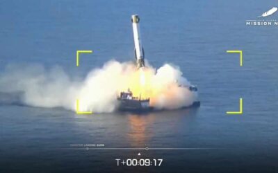 Blue Origin veiksmīgi nolaiž atkārtoti lietojamo New Glenn pastiprinātāju, taču satelītam neizdodas sasniegt orbītu