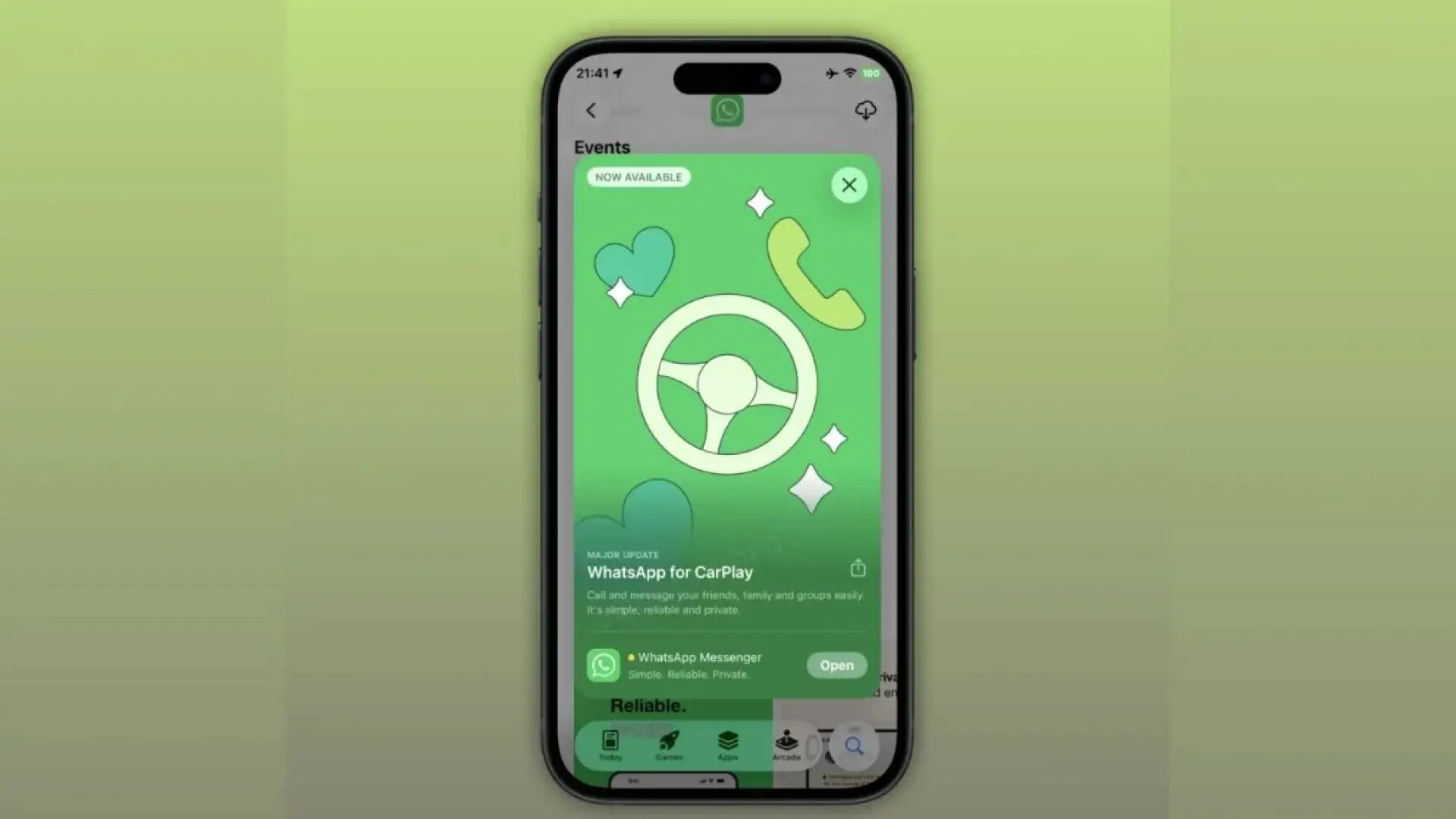Jaunā WhatsApp versija CarPlay: šādi mainās ziņojumapmaiņas lietotne automašīnā
