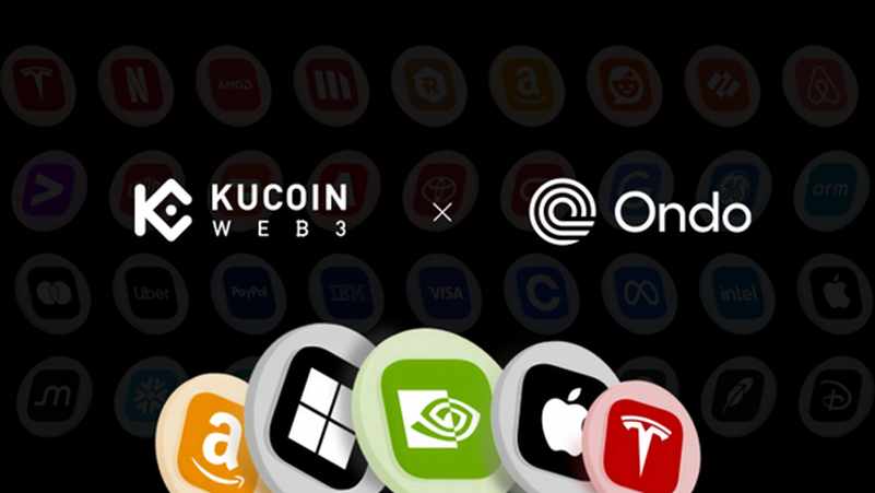 KuCoin Web3 Wallet nodrošina Ondo tokenizētās akcijas kriptovalūtā, pievienojot 260+ ASV akcijas un ETF