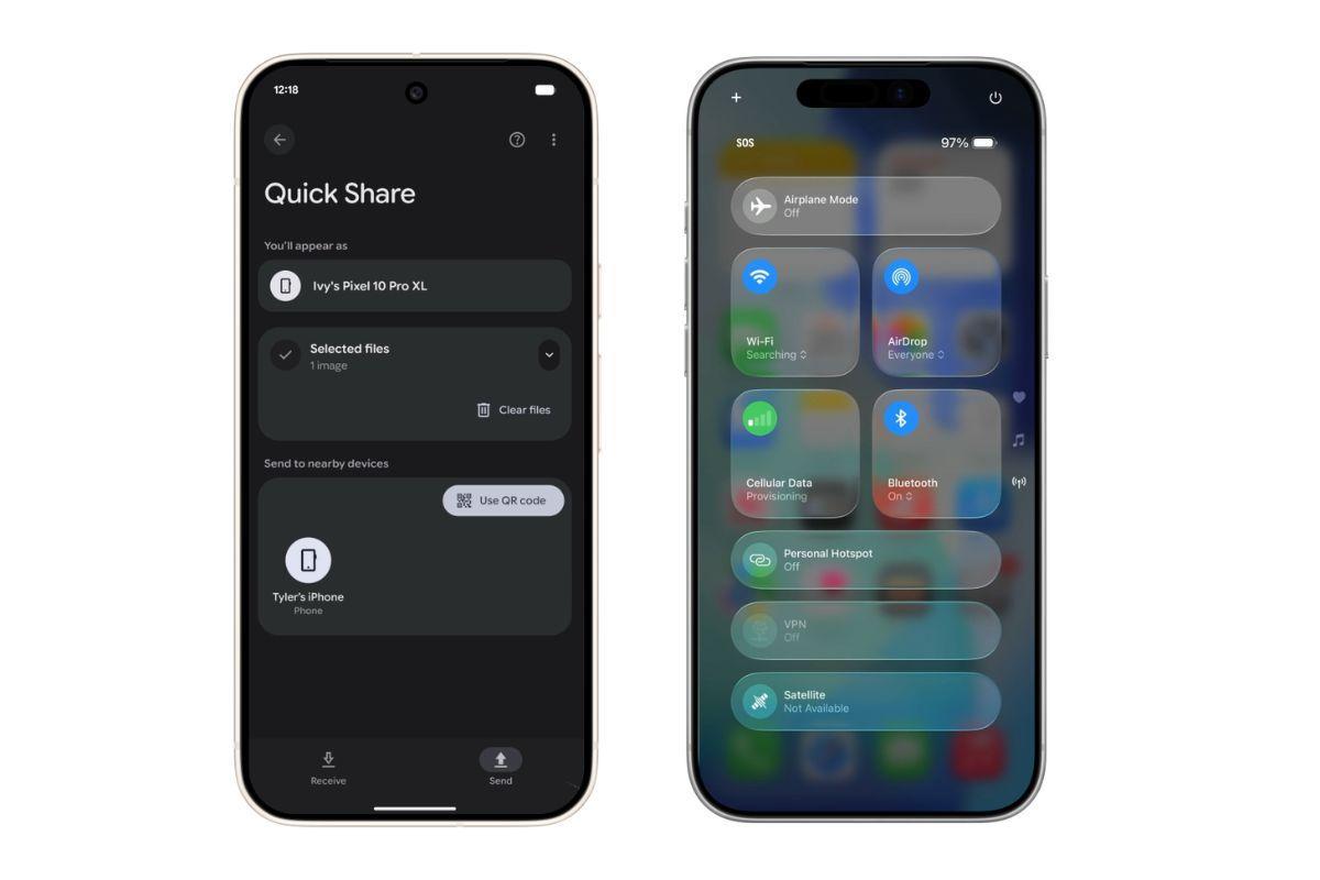 Ātrā kopīgošana un AirDrop saderība starp Android un Apple