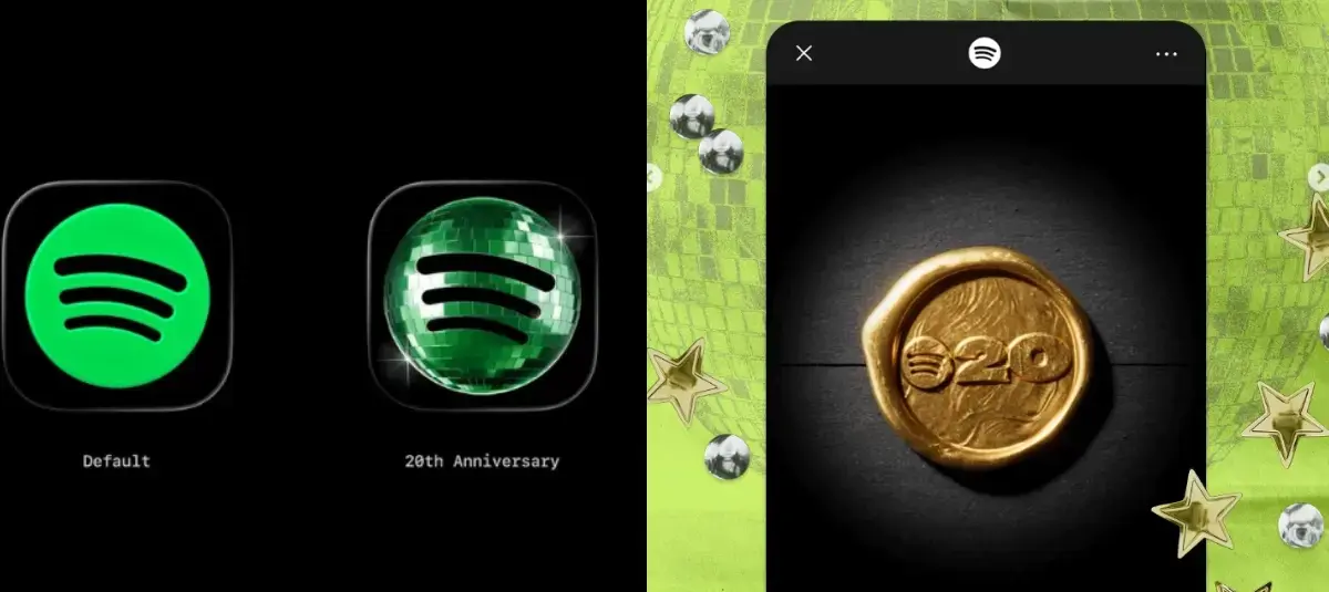 Klasiskā Spotify logotipa atgriešanās Klasiskā Spotify logotipa atgriešanās