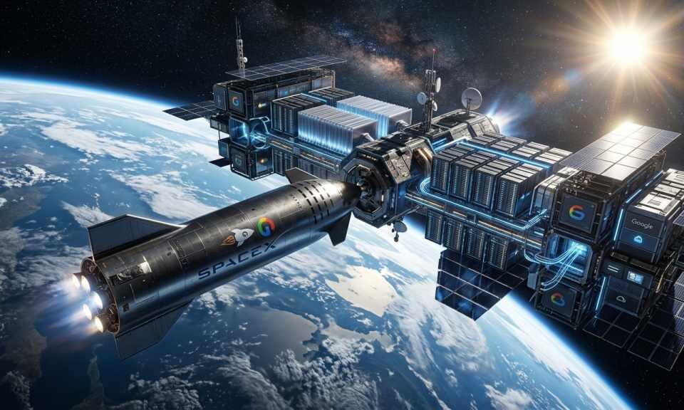 Google un SpaceX apspriežas par orbitālo AI datu centru palaišanu kosmosā