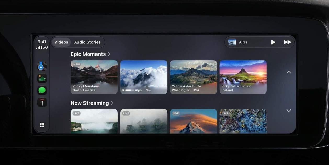 Video automašīnā Videoklipa atskaņošana pakalpojumā CarPlay