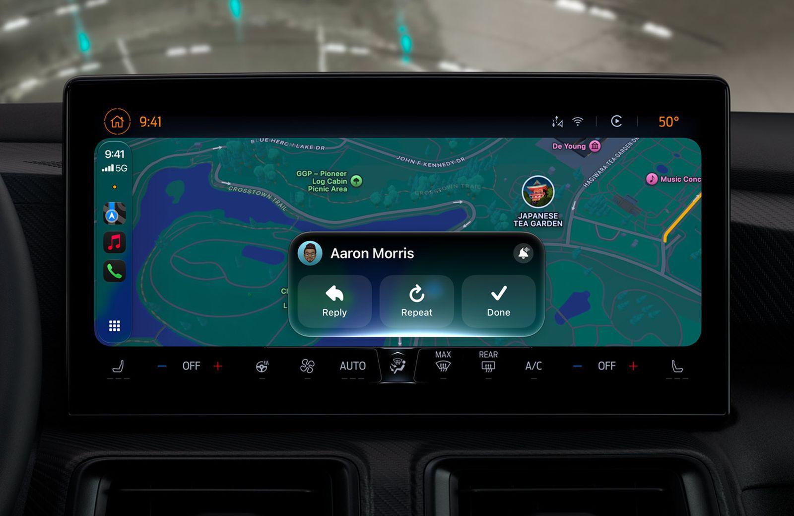 GPS un precīza navigācija Kartes un uzlabota navigācija pakalpojumā CarPlay