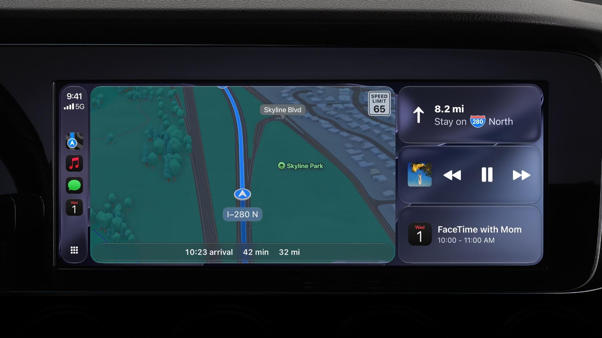 Pilnīga CarPlay pieredze CarPlay pilnekrāna režīmā