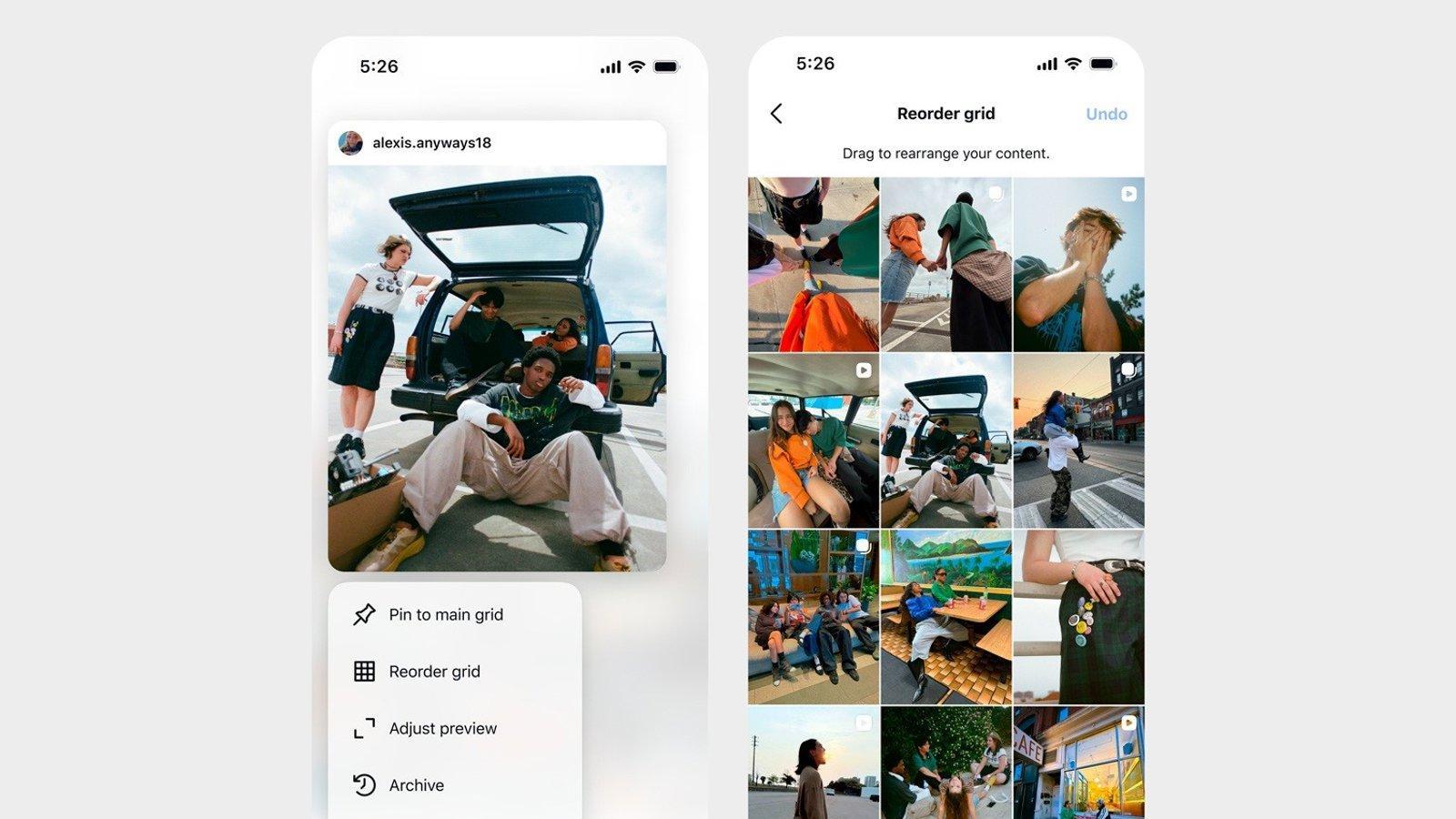 Instagram profila pielāgošana Pielāgota režģa priekšrocības