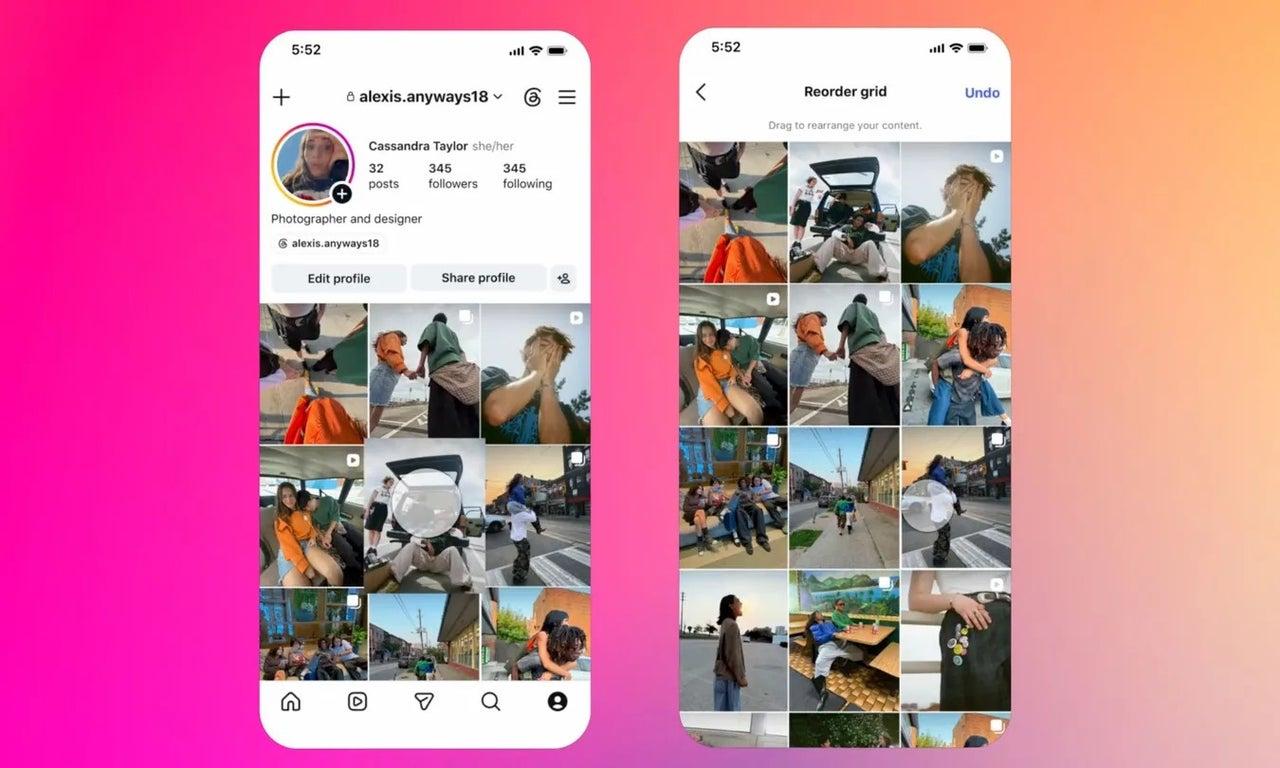 Instagram mobilais režģis Instagram lietošana mobilajās ierīcēs