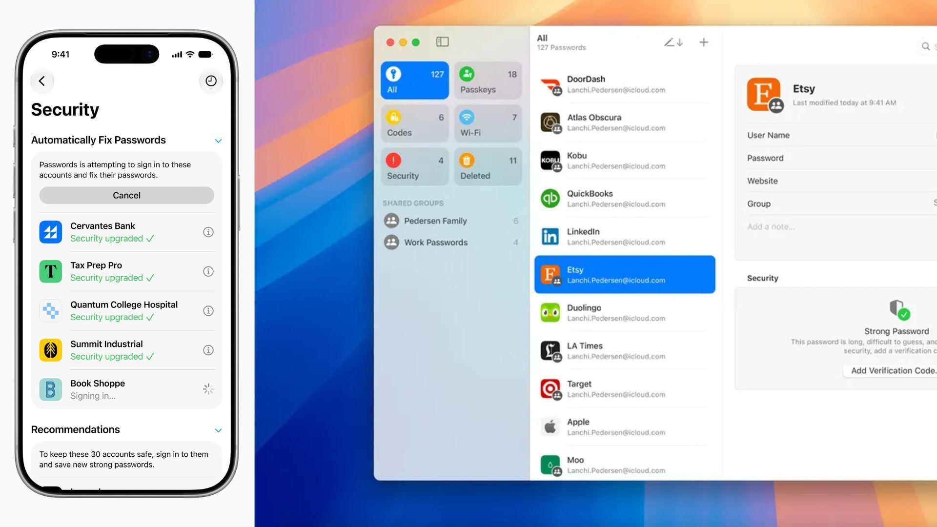 Apple lietotne Paroles izmantos AI, lai automātiski mainītu jūsu noplūdušās paroles
