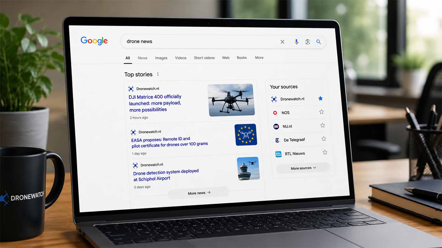 Kā iestatīt Dronewatch.eu kā “vēlamo avotu” Google tīklā