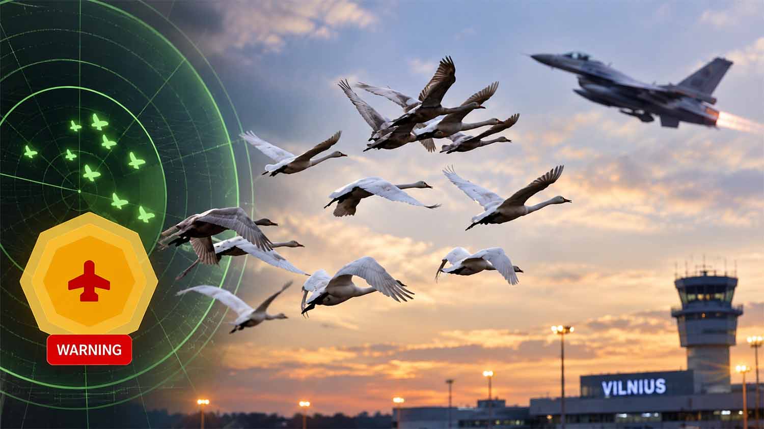 Kārtējais putnu bars, kas sajaukts ar dronu, šoreiz virs Lietuvas