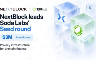 NextBlock piesaista 3 miljonus ASV dolāru Soda Labs, lai paplašinātu privātuma infrastruktūru publiskajām blokķēdēm